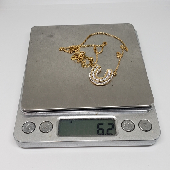 NWT, 1.65ctw Moissanite Horseshoe Shaped Necklace in 18k Gold Over Sterling Silv - Picture 11 of 11